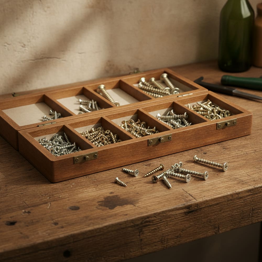 Assortiment de 500 vis à bois, 5 tailles