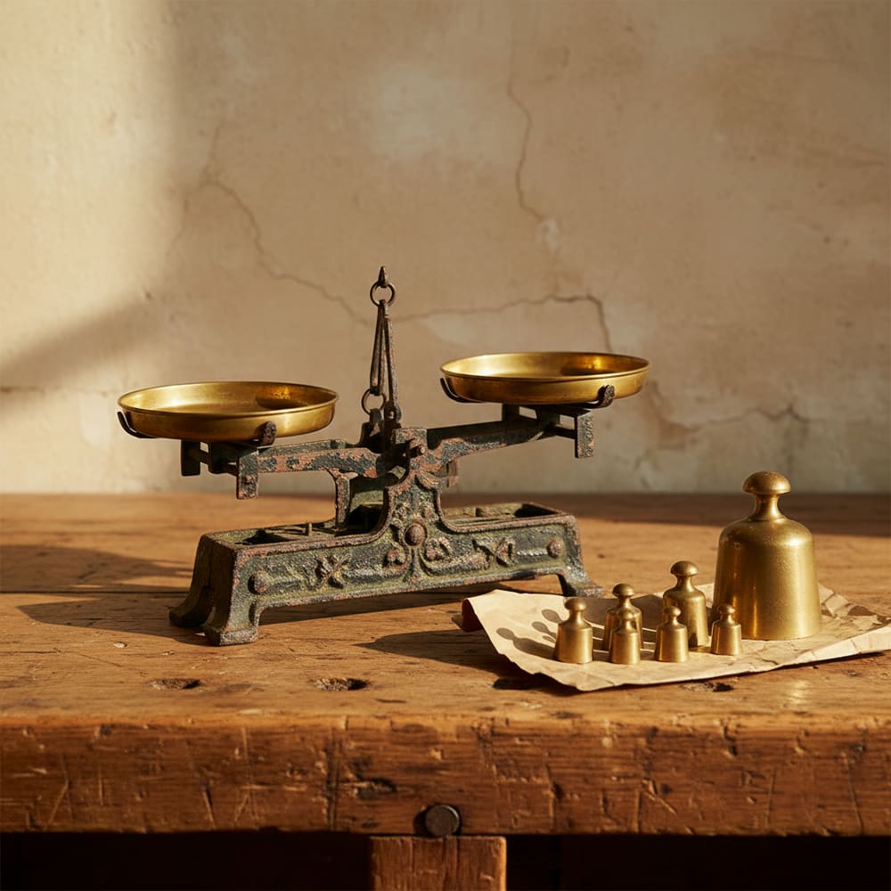 Balance de cuisine en fonte, avec poids
