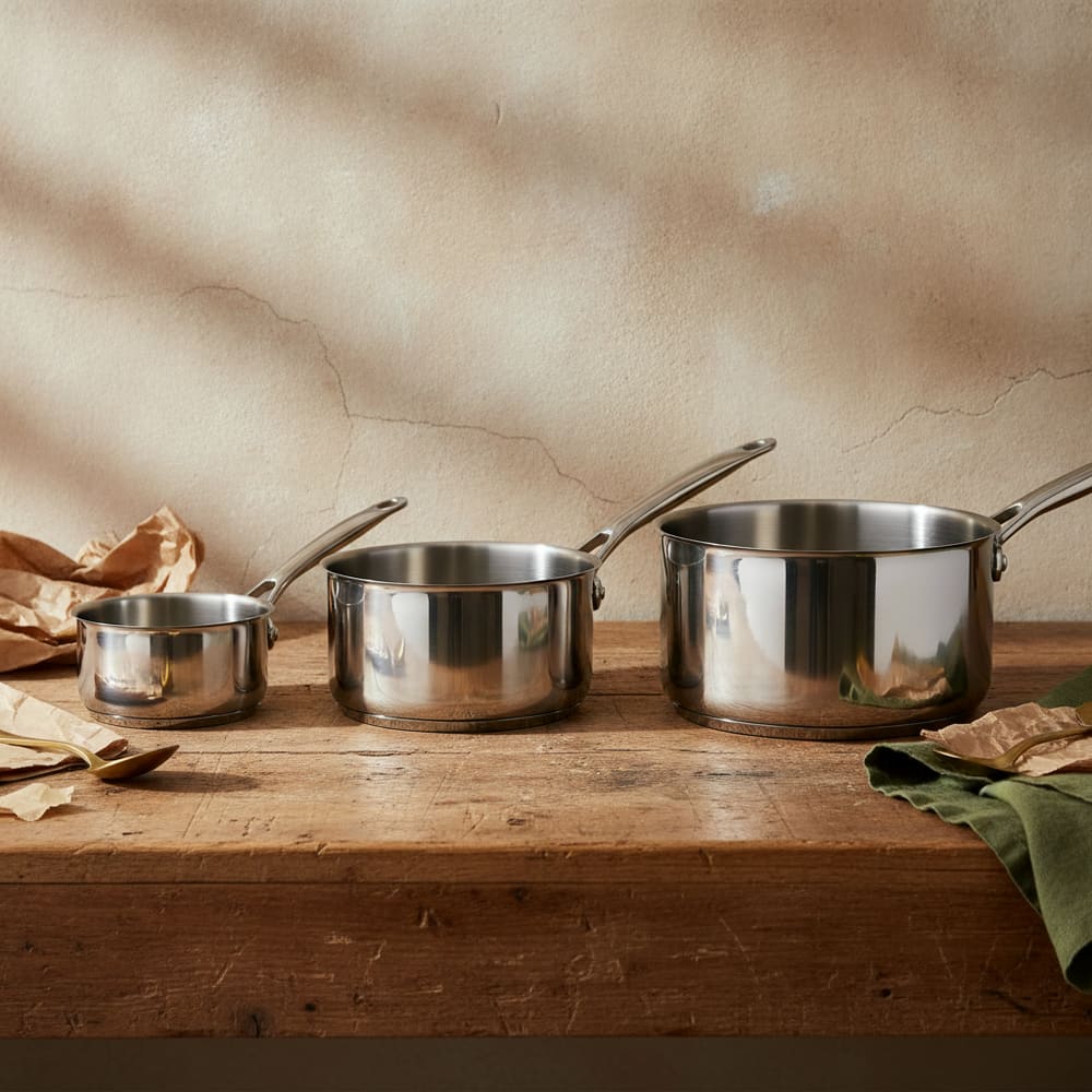 Trio de casseroles inox 16 · 18 · 20 cm