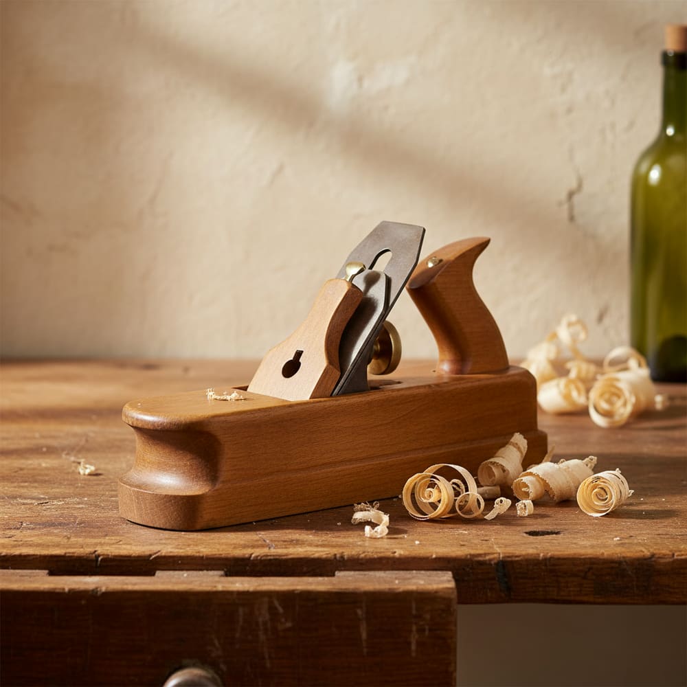 Rabot en bois, fer réaffûté